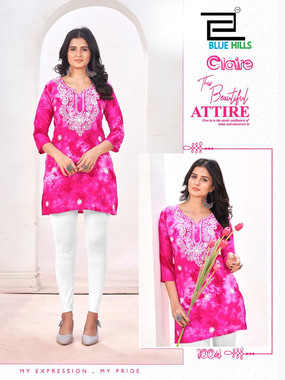  Claire Rayon by Blue Hills With Embroidery Top Collection